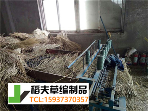 實(shí)拍農(nóng)民稻田收割后稻草的利用，編織成草簾子發(fā)往全國(guó)各地